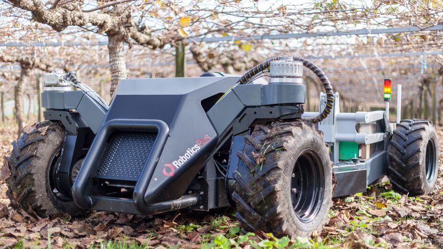 A UGV robot monitoring underneath the crops