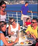 Cruise ship tourists
