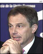 Prime Minister Tony Blair at the Seville summit