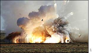 Booster explodes