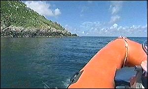 Dinghy and island