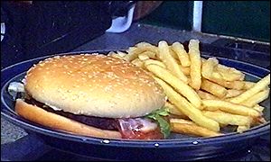 Burger and chips