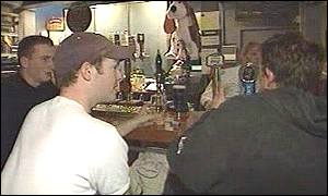 young people in bar