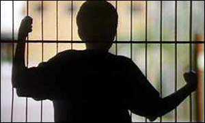 Boy behind bars