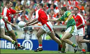 Armagh forward John McEntee in action in the All-Ireland Final 