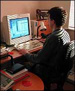 Boy at computer BBC