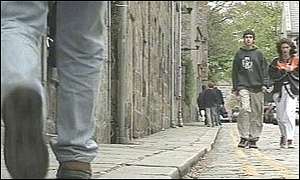 Students walking