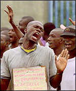 Civilians protestors in Ivory Coast