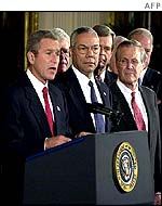 US leaders before Mr Bush signs into law resolution on Iraq