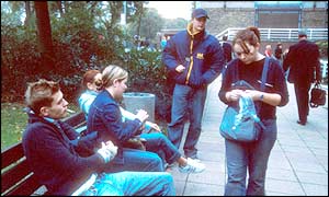 students on campus 