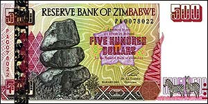 500 Zimbabwe dollars