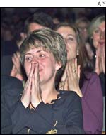 Audience members at the first performance on Saturday