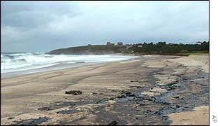 Oil slick created by Prestige disaster