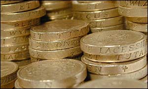 A pile of coins