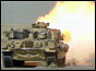Challenger tank fires gun in Saudi Arabia