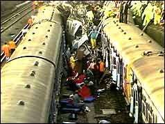 scene of rail crash