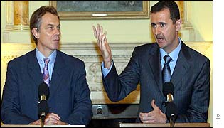President Bashar Assad and Prime Minister Tony Blair