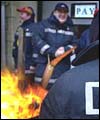 Firefighters on strike