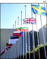 EU flags