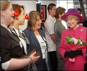 Students and Queen