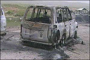 Incinerated vehicle