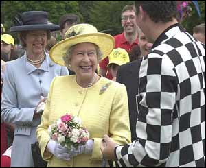 The Queen laughing
