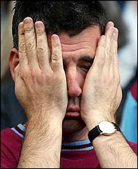 Despair for a West Ham fan at St Andrews