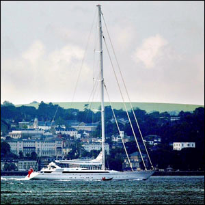 At sea