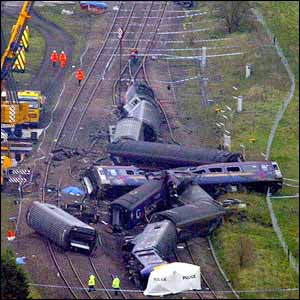 Aerial shot of the crash site