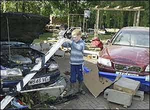 Wrecked cars