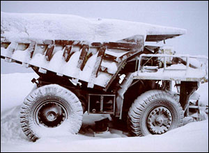 Iced-up truckv