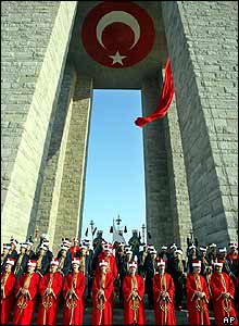 Turkey's traditional Mehter army band at Gallipoli's Turkish memorial