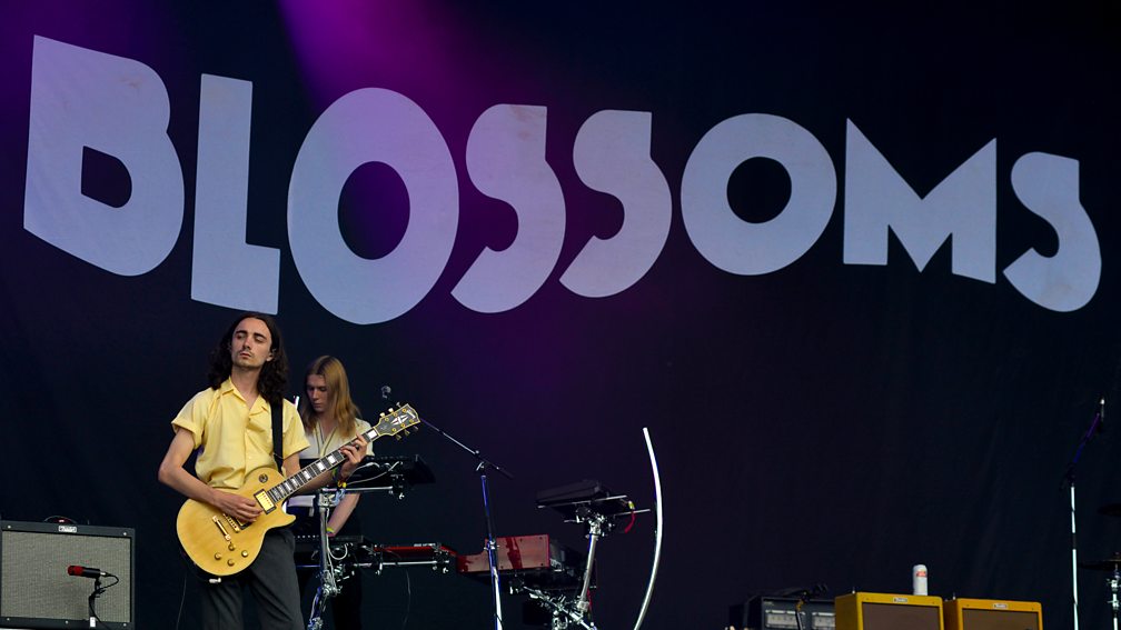 Blossoms performing on the Pyramid stage