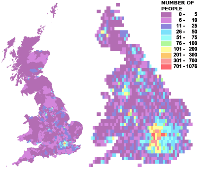 Concentrations of people born in Iraq
