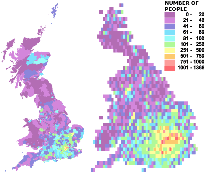Concentrations of people born in Other Far East