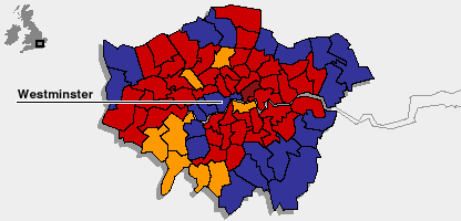 A map of London showing its political make up.