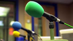 Microphones in a radio studio