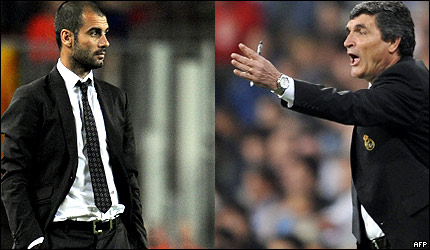 Entrenadores del Barcelona y el Real Madrid