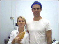 David and Jo Clarke with their Red Leicester