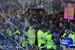 Demonstrators clash with police