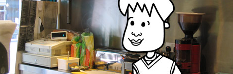Tim in the cafe