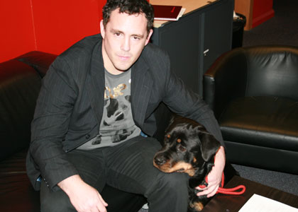 Ryan O'Mara and his Rottweiler Mia