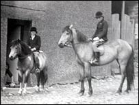 Outside Frances' childhood home in Biggar Village