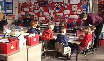 infant school children in the classroom 