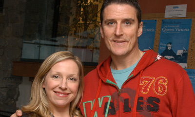 The pair take a break from their practice