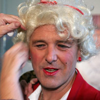 Phil Tufnell dresses as a woman