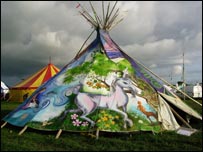 A tented village at the Sunrise festival