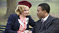 Queenie (Ruth Wilson) and Michael (Ashley Walters) share a tender moment in Small Island