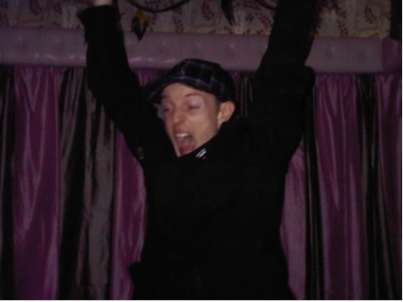 Deadmau5 on a chandelier