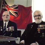 The poet Bill Dixon, on the right, and the subject of the poem, Bob Lang, being interviewed for the Merchant Navy Project in Liverpool in 2004. Both are members of the Blackpool Merchant Navy Association.